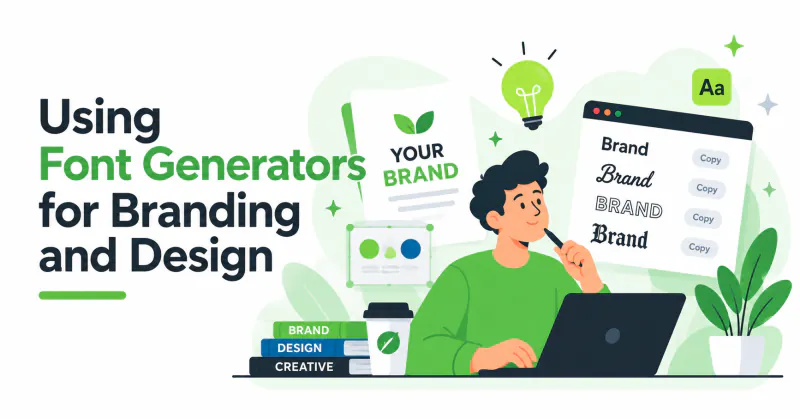 Illustration of font generators used for branding and design
