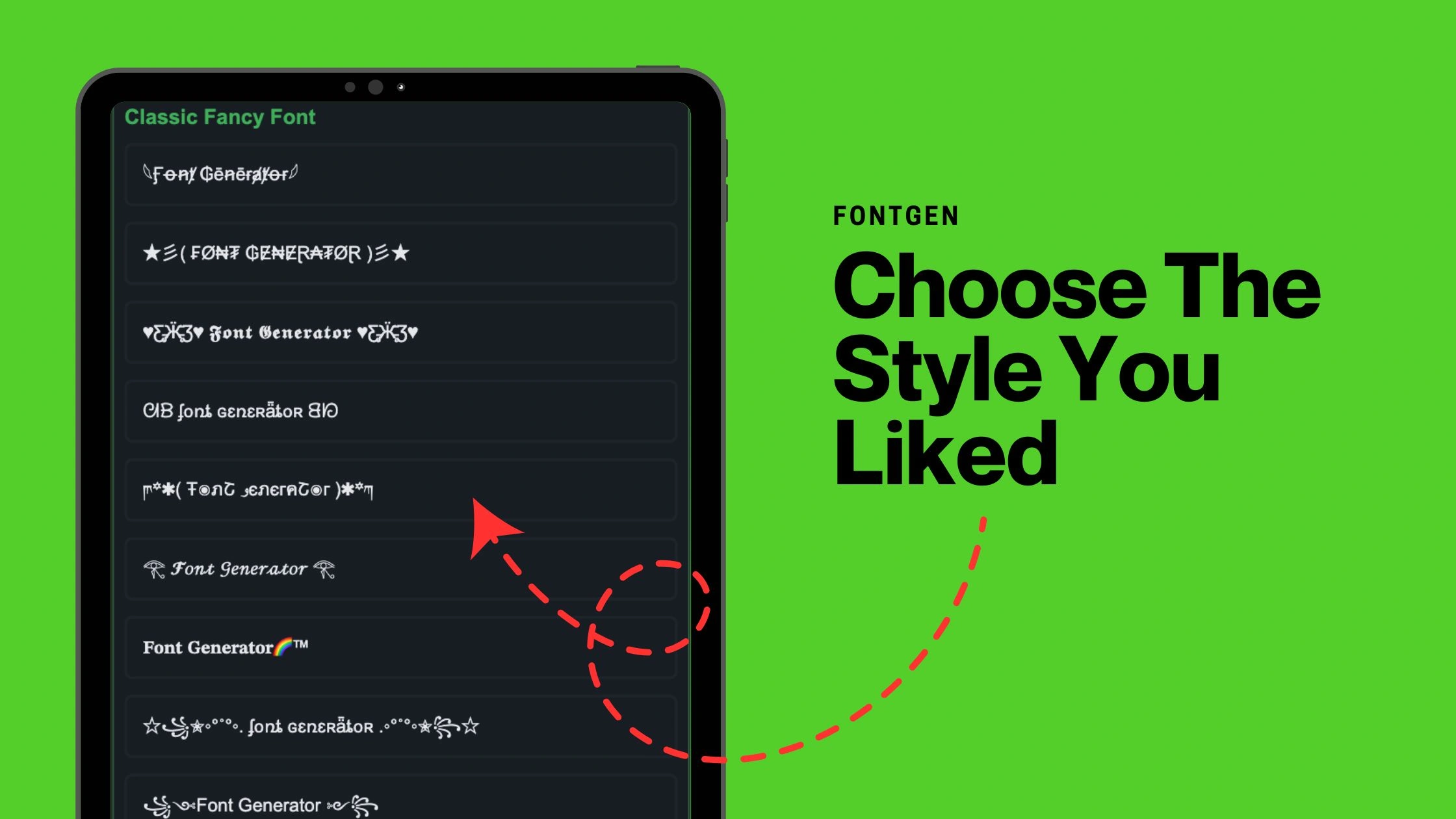 Font generator enter text