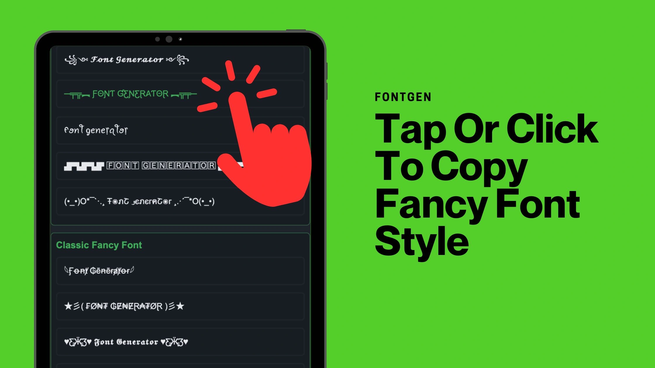 Font generator enter text